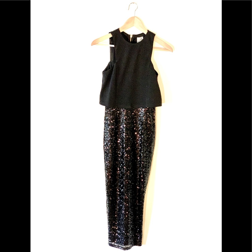 *NWT* Asos Tall Sequined Black Midi Dress